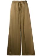 Raquel Allegra Satin Wide Leg Culottes - Green