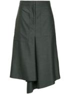 Tibi High Waisted Drape Skirt - Grey
