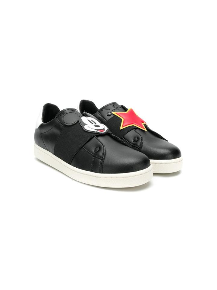 Moa Kids Teen Mickey Mouse Patch Sneakers - Black