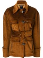 Rokh Belted Velvet Cord Jacket - Brown