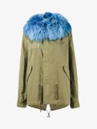 Mr & Mrs Italy Racoon Fur Hood Unlined Parka Jacket, Women's, Size: Medium, Green, Cotton/racoon Fur