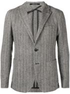 Tagliatore Herringbone Tweed Jacket - Black