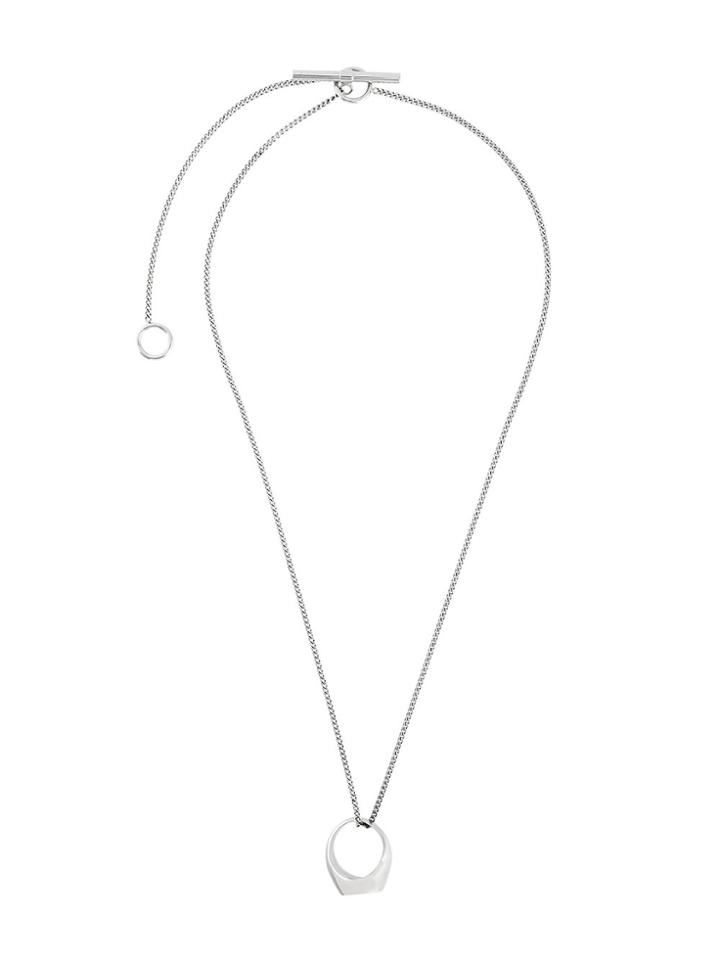 Jil Sander Ring Pendant Necklace - Metallic