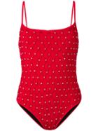 Filles A Papa - Gem Embellished One-piece - Women - Polyamide/polyester/spandex/elastane - I, Red, Polyamide/polyester/spandex/elastane