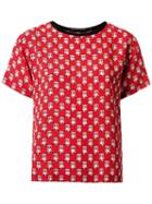 Reinaldo Lourenço - All-over Print Blouse - Women - Silk - 46, Red, Silk
