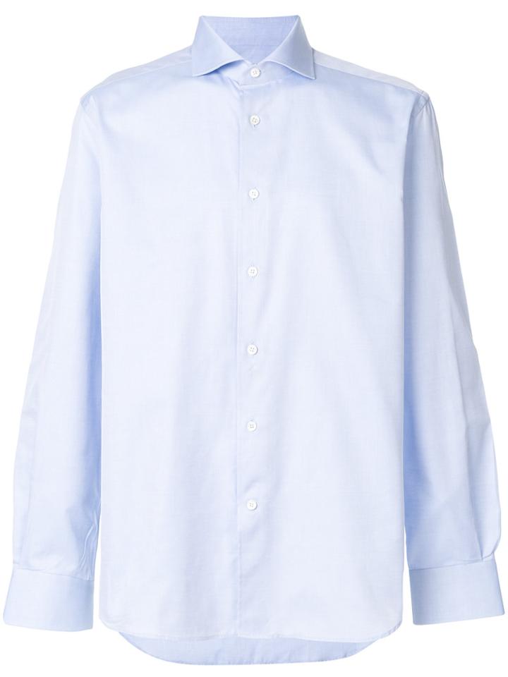 Corneliani Plain Curved Hem Shirt - Blue