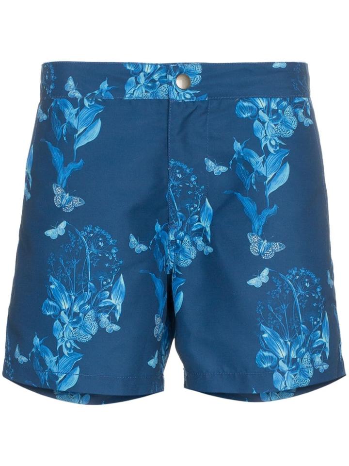 Riz Buckler Butterfly Print Swim Shorts - Blue