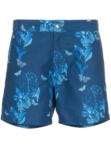 Riz Buckler Butterfly Print Swim Shorts - Blue
