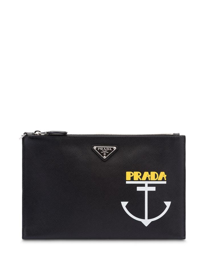 Prada Anchor Logo Pouch - Black