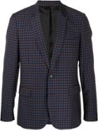 Ps Paul Smith Check Fitted Blazer - Blue