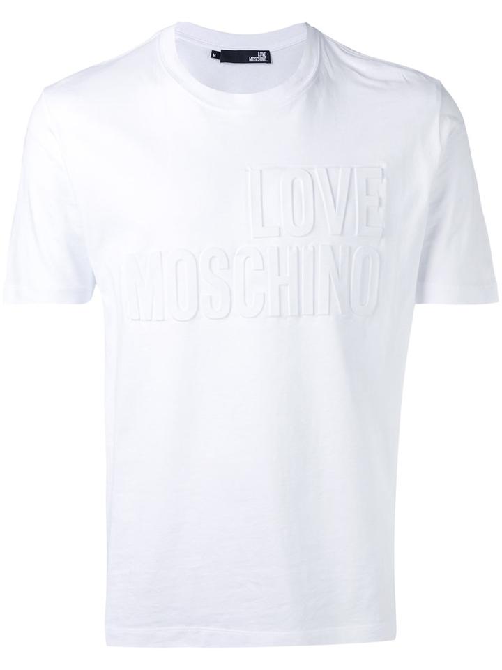 Love Moschino - Embossed Logo T-shirt - Men - Cotton - S, White, Cotton