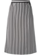 Marc Jacobs Monochrome Striped A-line Skirt - Black