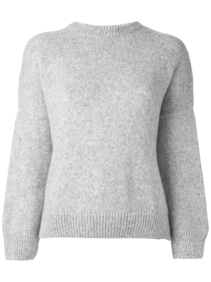 Masscob Ribbed Round Neck Jumper, Women's, Size: Medium, Grey, Nylon/wool/alpaca