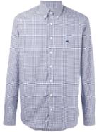 Etro Gingham Button Down Shirt, Men's, Size: 43, Blue, Cotton