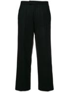Gucci Vintage Pinstriped Cropped Trousers - Black