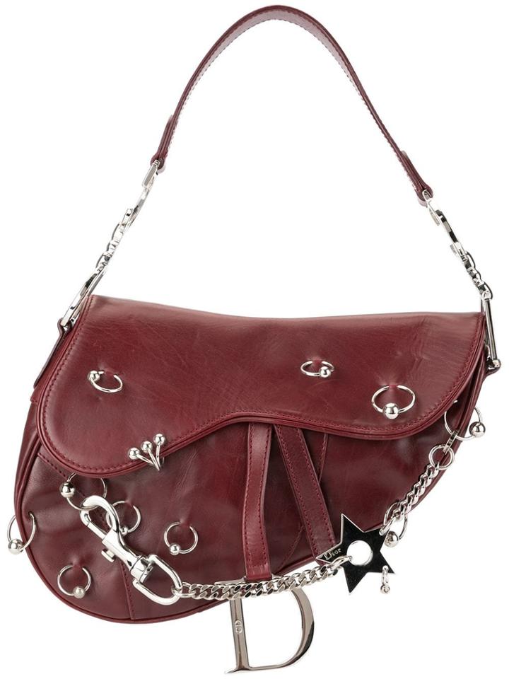 Christian Dior Vintage Saddle Piercing Hand Bag - Red