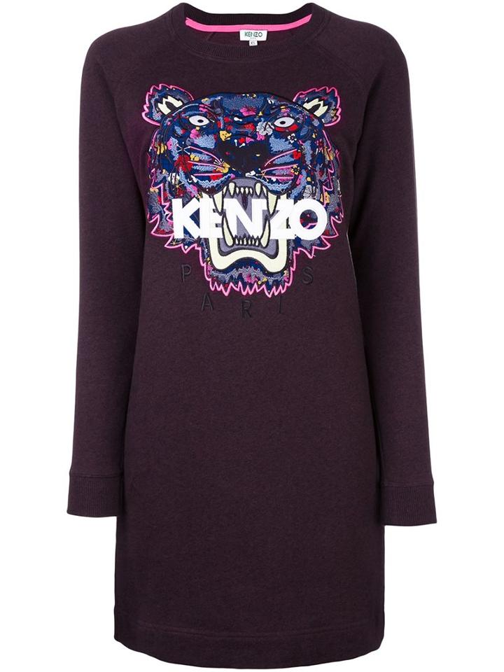 Kenzo 'tiger' Sweatshirt Dress, Women's, Size: Xl, Red, Cotton/silk
