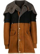 Rick Owens Shearling Parka Coat - Black