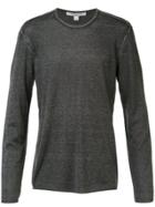 John Varvatos Reverse Print Long Sleeve Sweater - Grey