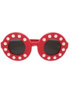 Linda Farrow Round Framed Sunglasses - Red