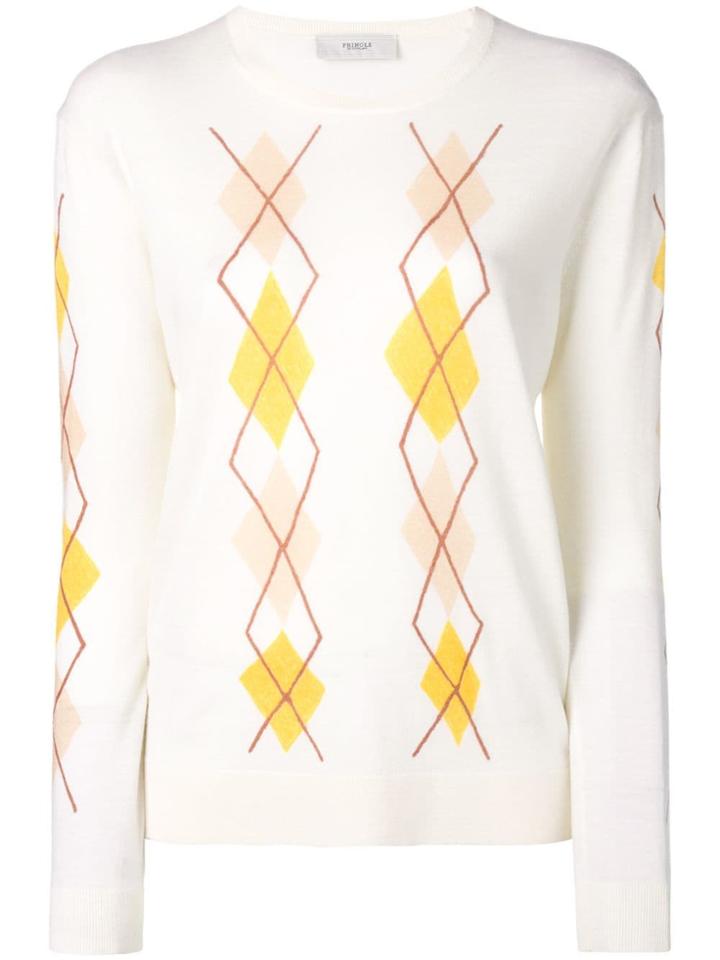 Pringle Of Scotland Argyle Crew Neck Jumper - White
