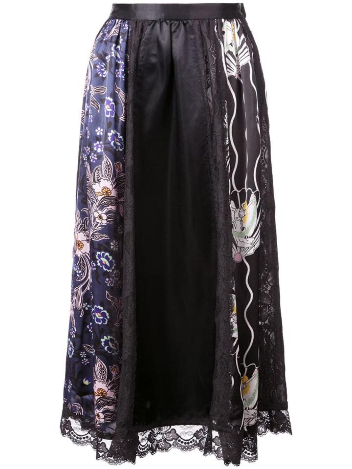 Jill Stuart Floral Print Panels Skirt - Black