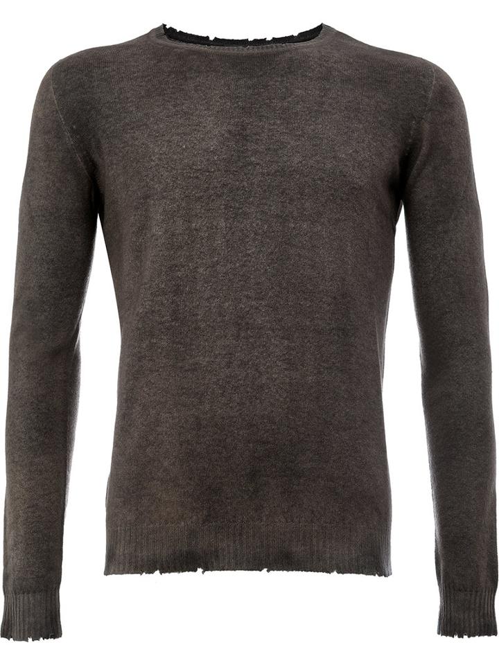Avant Toi - Frayed Slim-fit Jumper - Men - Cashmere - Xl, Grey, Cashmere