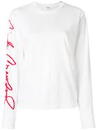 Re/done Logo Sleeve Jersey Top - White