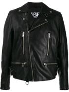 Diesel Asymmetrical Zip Biker Jacket - Black
