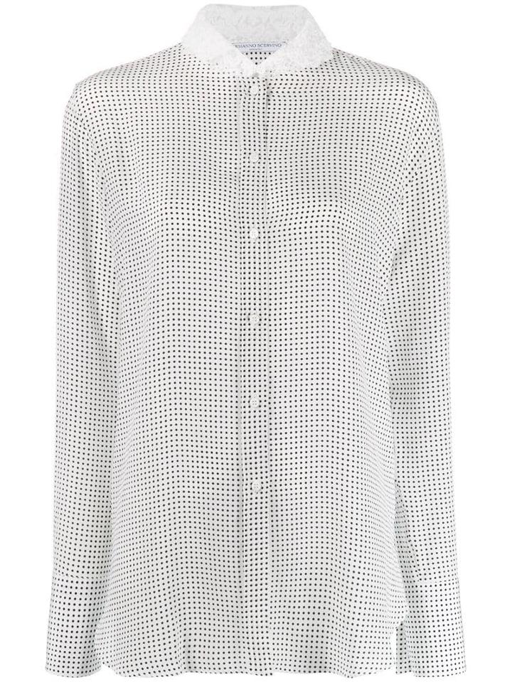 Ermanno Scervino Polka Dot Print Longline Shirt - White