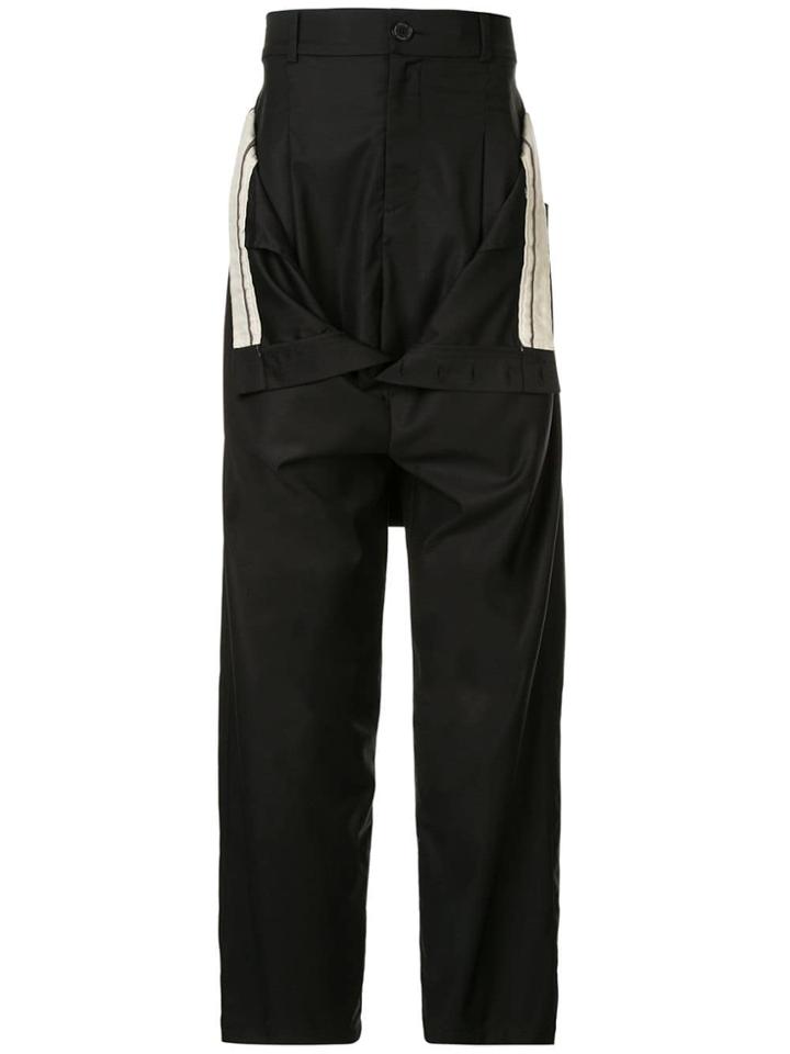 Necessity Sense Roger Double Layer Suspender Trousers - Black