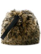 Simone Rocha Leopard Print Faux Fur Clutch