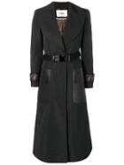 Fendi Belted Ff Logo Overcoat - Black