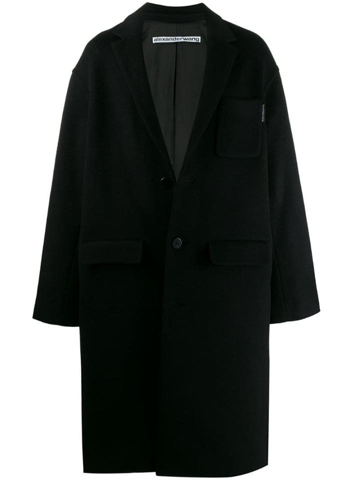 Alexander Wang Brushed Single Breasted Coat - Black