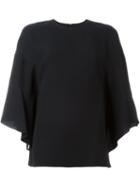 Valentino Cape Top, Women's, Size: 40, Black, Silk