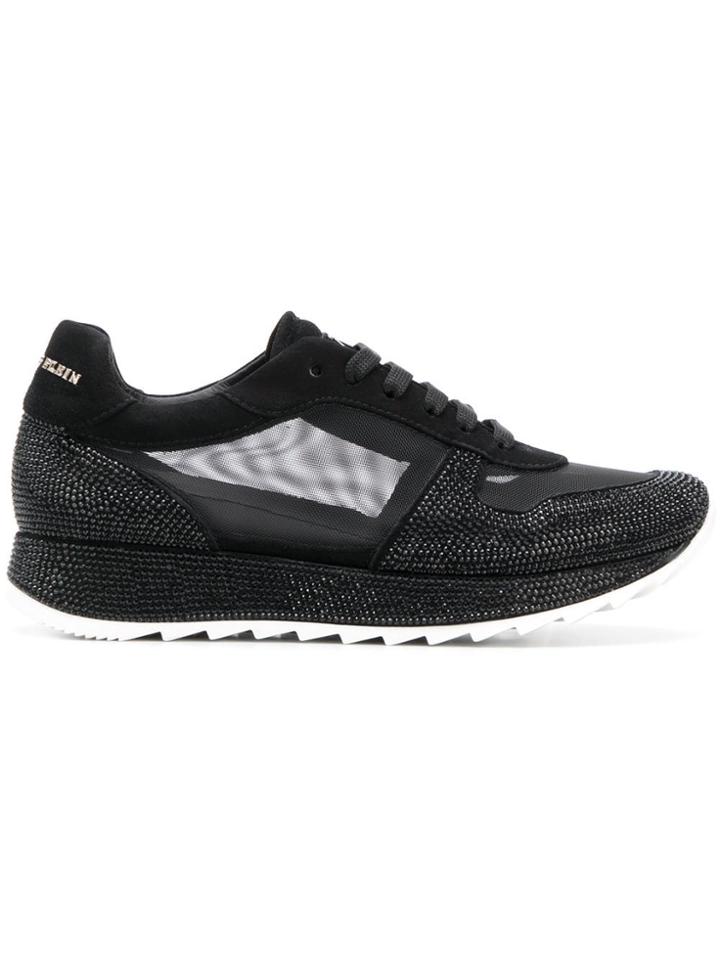 Philipp Plein Mesh Panel Lace-up Sneakers - Black