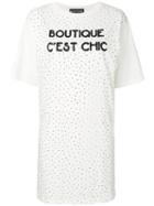 Boutique Moschino - Studded T-shirt Dress - Women - Cotton - 40, White, Cotton