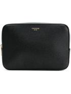 Thom Browne Seamed Panel Pebble Grain Leather Wash Bag - Black
