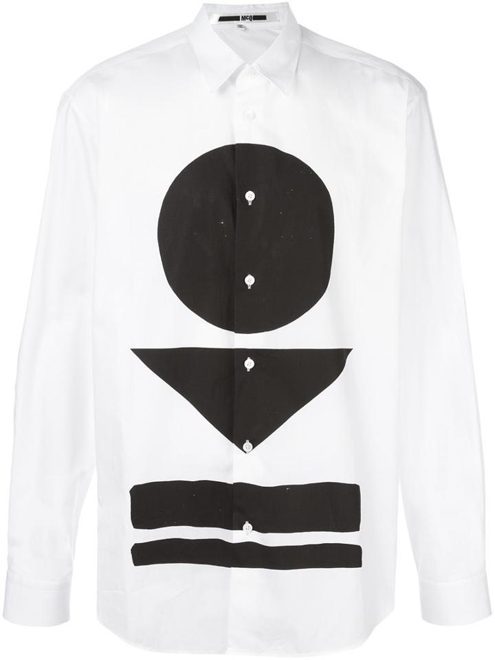 Mcq Alexander Mcqueen Warrior Markings Print Shirt, Men's, Size: 46, White, Cotton