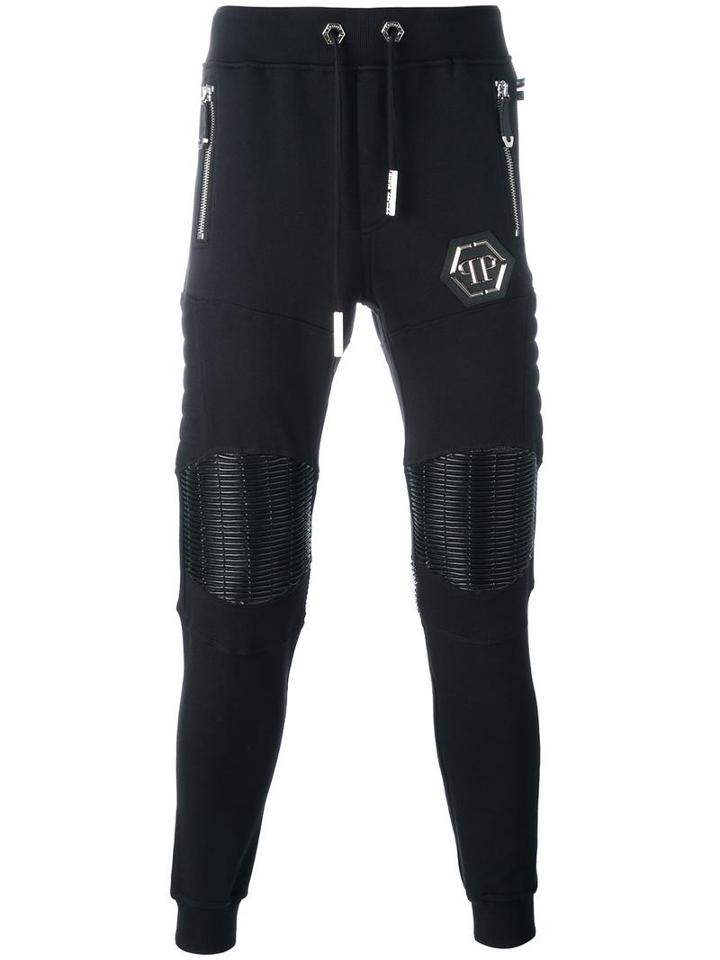 Philipp Plein Gold Card Track Pants, Men's, Size: Large, Cotton/polyurethane/polyester/polyester