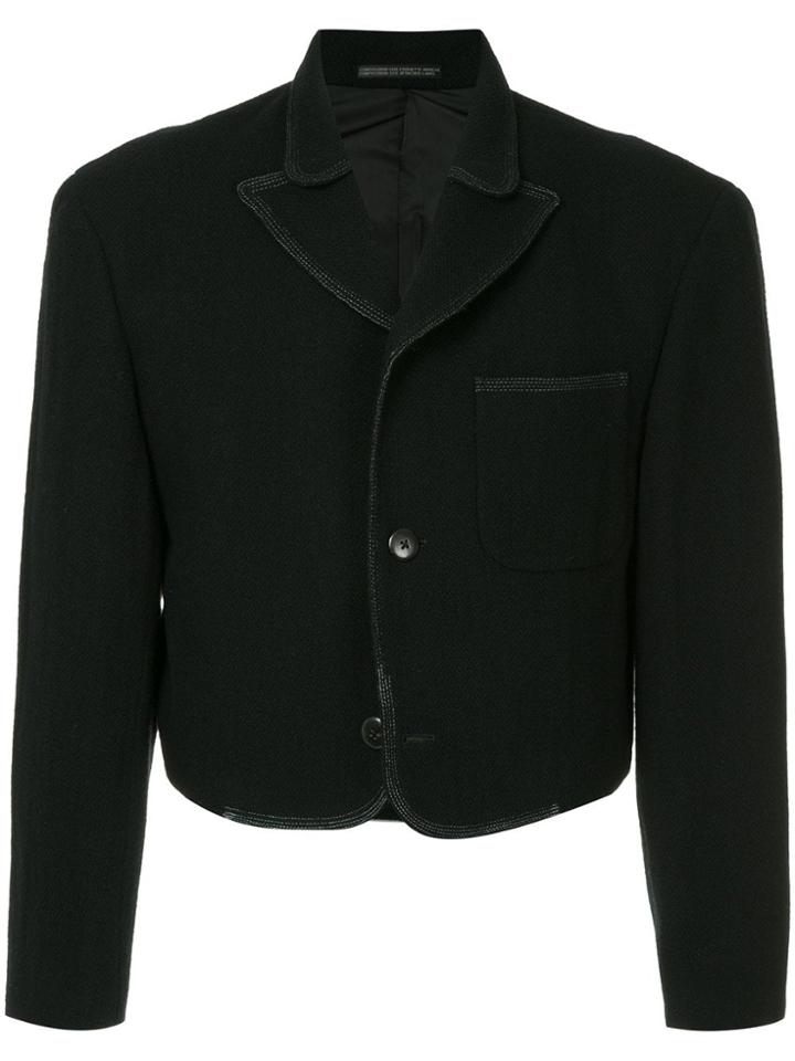 Yohji Yamamoto Vintage One Pocket Cropped Jacket - Black