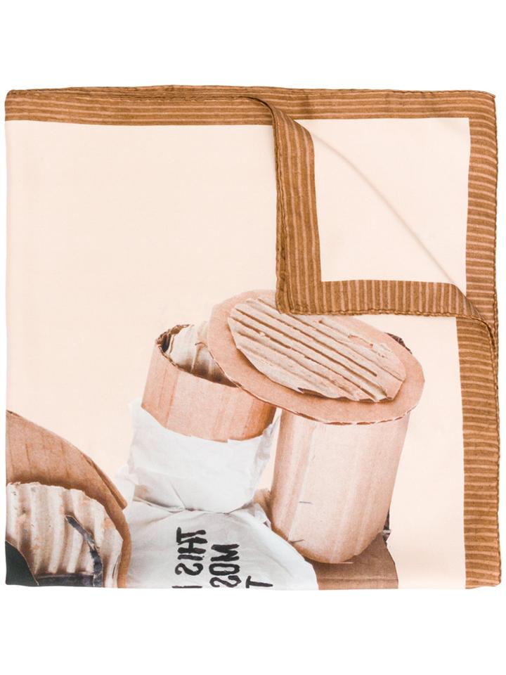 Moschino Toy Bear Motif Scarf - Nude & Neutrals