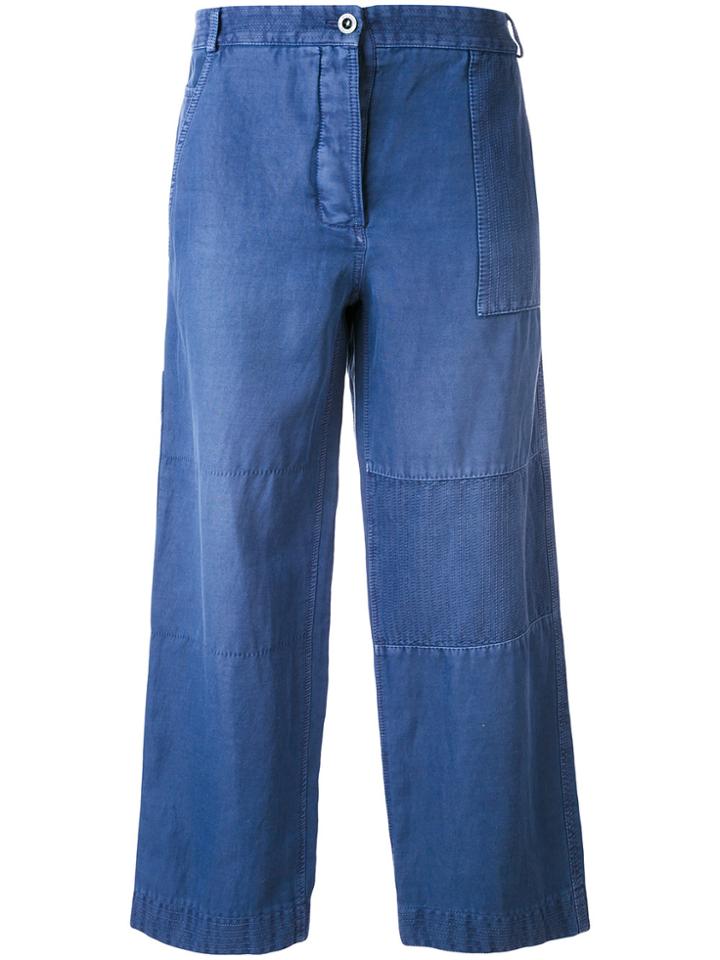 Burberry Cropped Trousers - Blue