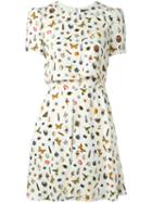 Alexander Mcqueen 'obsession' Print Tompe-l'ail Dress