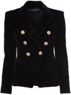 Balmain Double Breasted Blazer, Women's, Size: 36, Black, Polyester