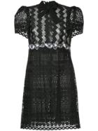 Giamba Tie-neck Lace Dress - Black