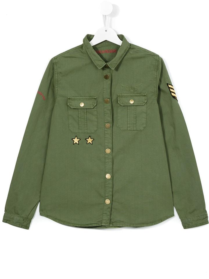 Zadig & Voltaire Kids Military Shirt, Girl's, Size: 16 Yrs, Green