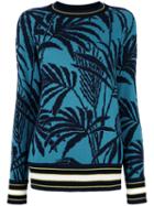 Antonia Zander Palm Trees Jumper, Women's, Size: Medium, Blue, Cashmere