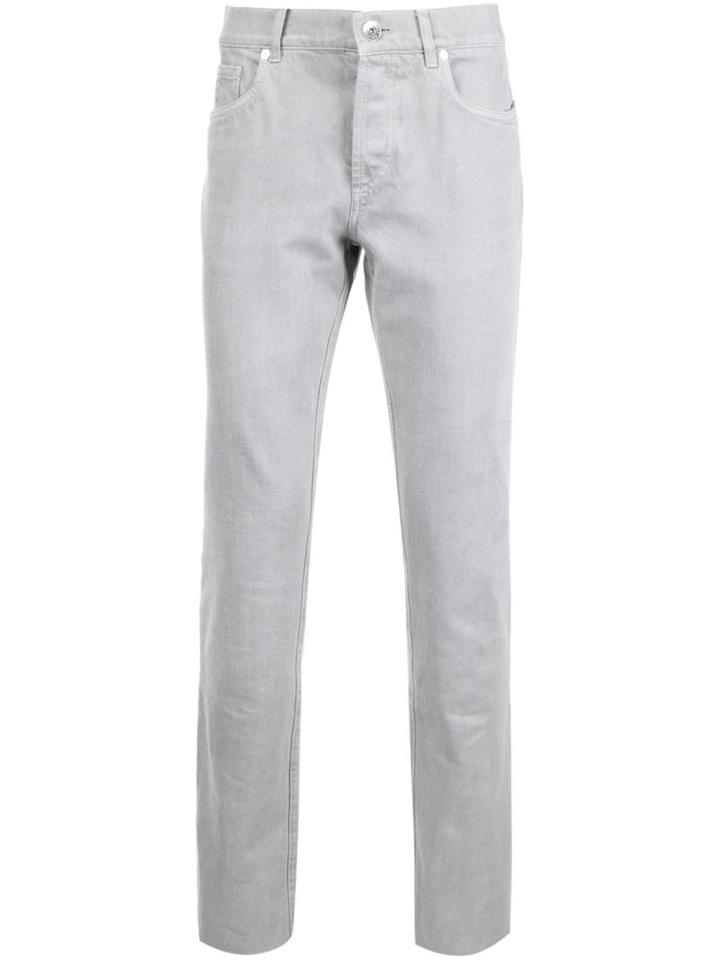 Brunello Cucinelli Straight Fit Jeans, Men's, Size: 52, Grey, Cotton