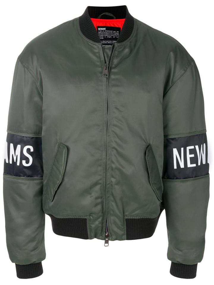 Newams Logo Bomber Jacket - Green